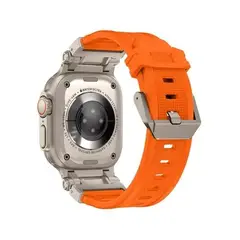 GENERICO - CORREA ACERO Y TPU RUGGED NARANJA PARA APPLE WATCH