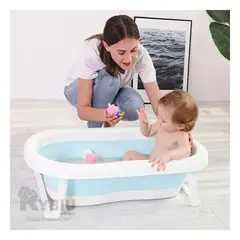 GENERICO - Bañera Plegable Resistente para Bebes en Color Celeste