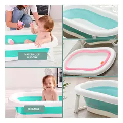 GENERICO - Tina Corrediza para Bañar Bebe Color Verde Y+Regalo Agendita