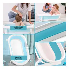 GENERICO - Bañadera de Aseo de Bebe Celeste Y+Regalo Ligas para Peinar