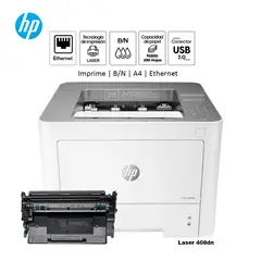 HP - Impresora Monocromática Laser 408dn USB 20 Red