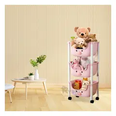 RYBIU IMPORT - Repisa Funcional con Rueda en Tono Rosado Y+Gift MiniAgenda