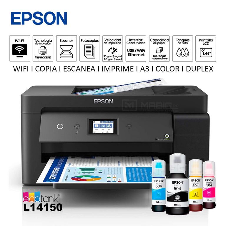 Impresora Multifuncional L14150 A3 Duplex WIFI Red ADF FAX