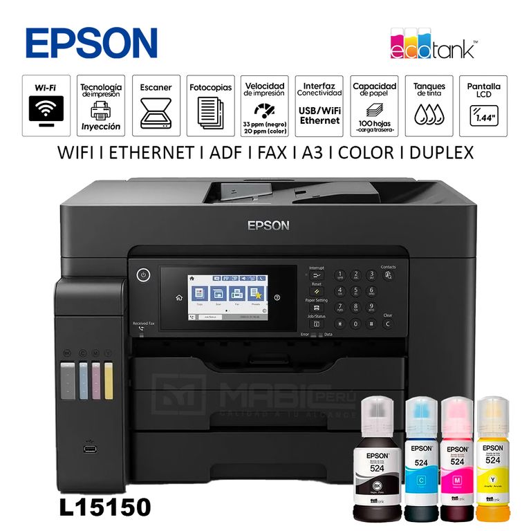 Impresora Multifuncional L15150 A3 Duplex WIFI Red ADF FAX