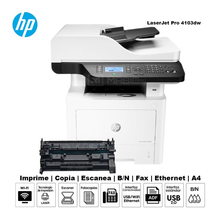 Impresora Multifuncional Laser 432fdn Duplex WIFI Red ADF FAX