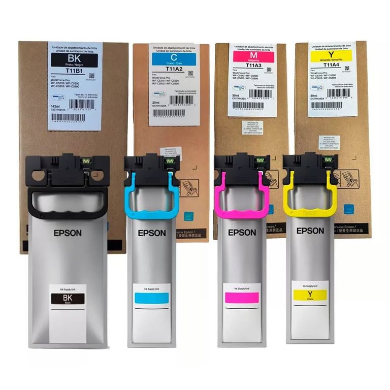 Kit Tinta T11B y T11A Negro y Colores Pro WF-C5390 C5810 C5890