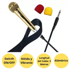 GENERICO - Micrófono alámbrico PARTY TRX M136 Dorado