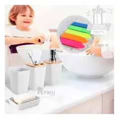 RYBIU IMPORT - Pack Versatil para Baño Blanco Y+Post-it Adhesivos