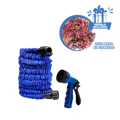 GENERICO - Manguerilla Resistente de 22m Color Azul Y+Ligas de Regalo