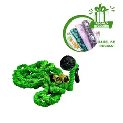 GENERICO - Manguera Flexible de 22metros Color Verde Y+Papel de Regalo