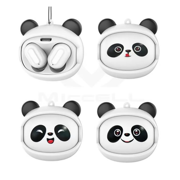 Audífonos Bluetooth Diseño PANDA Rostro Intercambiable