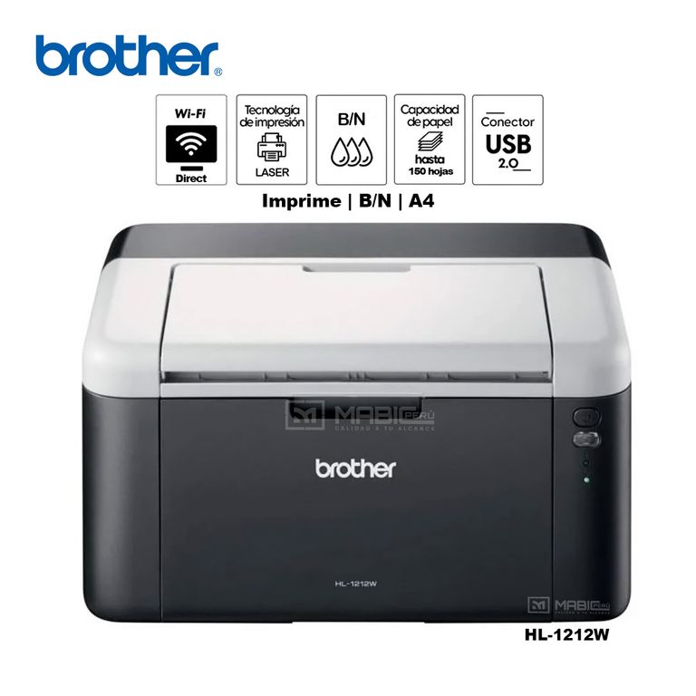 Impresora Láser Monocromática HL-1212W WIFI USB