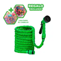 GENERICO - Manguerilla Resistente 45 M Color Verde Y+Ligas de Regalo