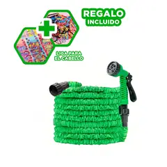 GENERICO - Manguerilla Resistente de 22m Color Verde Y+Ligas de Regalo
