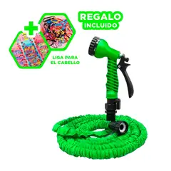 GENERICO - Manguerilla Resistente 15 M Color Verde Y+Ligas de Regalo