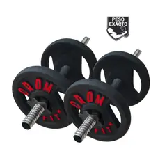 HOLGU - Set Pesas de 12kg + Mancuernas de PVC - discos 3kg