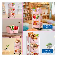 GENERICO - Organizador Kawaii de Chancho con 3 Niveles de Rosado