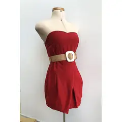 GENERICO - Vestido Mini Strapless Sara Color Lacre Estacion 108