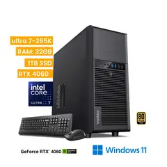 VASTEC - Computadora Intel Core Ultra 7 265K, 32GB, 1TB, RTX 4060, Win 11 Pro