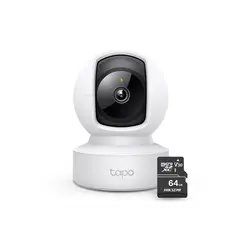 TP LINK - Cámara de seguridad para interiores Tapo C202 Full HD + Micro SD 64gb - Tp-Link
