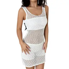 KAST PE - Salida de Playa Holidaya vestido Tejido Blanco - Talla S/M