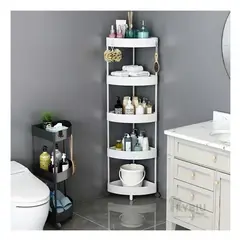 RYBIU IMPORT - Estante Esquinero 5 Niveles con Ruedas Multiuso Color Blanco