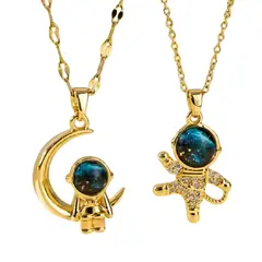 NO LOGO - Collar Para Pareja Astronauta Destello De Amor