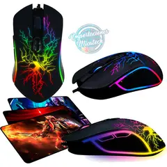 XBLADE - Mouse gamer rgb renegade 6 botones 3200dpi + pad