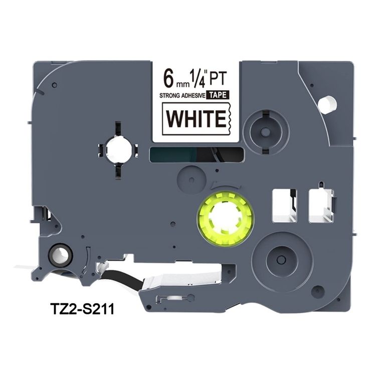 CINTA BROTHER COMPATIBLE TZ2-S211 6MM LETRA NEGRO SOBRE BLANCO