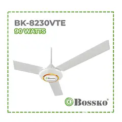 BOSSKO - Ventilador de techo BK-8230VTE – 90 Watts – Blanco
