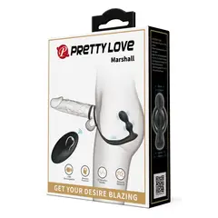 PRETTY LOVE - Anillo Retardante y Plug Vibrador Anal Prostático Juguete Sexual
