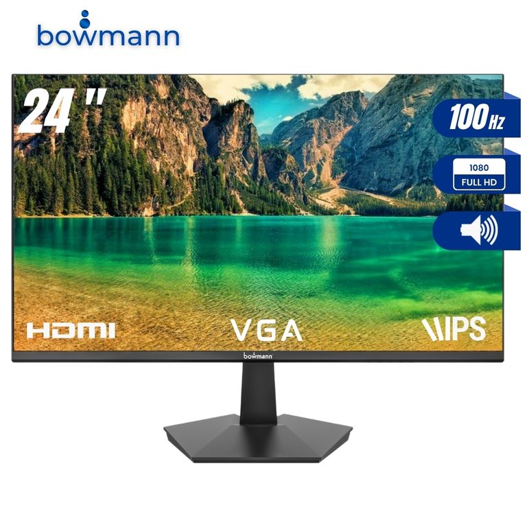 Monitor 24 LED Full HD 100Hz IPS Slim Sin Borde con Parlantes Incorporados 1920x1080p BW-24MF