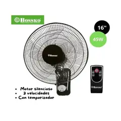 BOSSKO - Ventilador de Pared 16 Pulgadas BK-8452PD