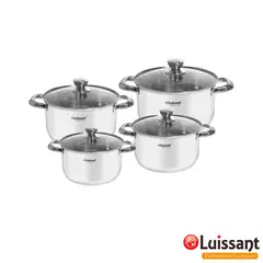 LUISSANT - Juego de ollas LU-8270E de Acero 08 Piezas