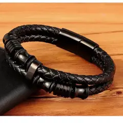 ARMUZ - Pulsera de cuero - ARES BLACK