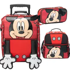 DISNEY - SET MALETA ESCOLAR MICKEY ROJO