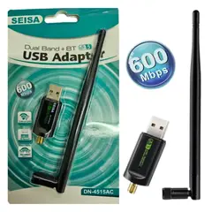 SEISA - Adaptador Usb Wifi Dual Band 24ghz 58ghz Wifi5 + Bluetooth