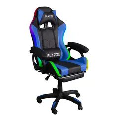 BLAZZE - Silla Gamer Ergonómica Buff RGB Azul