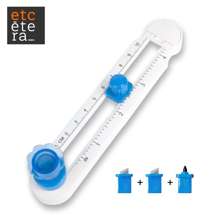 Cortador cutter cuchilla circular compás 2-20 cm con repuesto y lápiz