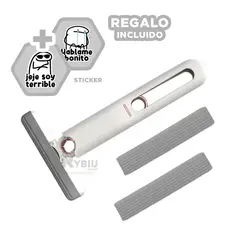 RYBIU IMPORT - Limpia Pisos de Algodon Color Blanco Y+Banderitas Adhesivas