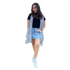 KAST PE - Kimono Mujer Chaleco delgado Tundra Animal Print - Talla ML