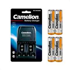 CAMELION - Cargador de Pilas incluye 4 Pilas recargables 2500mah