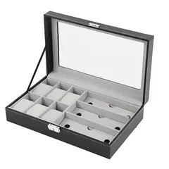 GENERICO - Organizador Porta Reloj y Lentes Color Negro