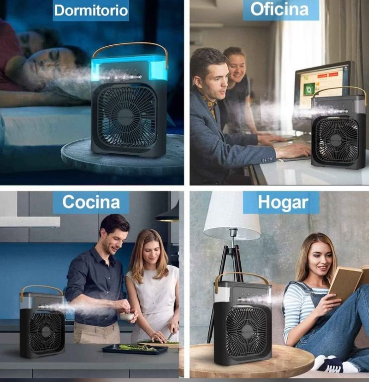 Ventilador con enfriador de aire Color Negro