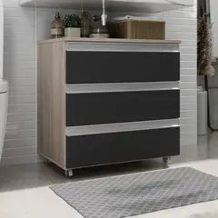 GENERICO - Gabinete de Baño Chinatsu Marrón y Negro R&R MUEBLES