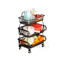 RYBIU IMPORT - Canasta Organizadora de Verduras en Negro Y+Regalo Stickers