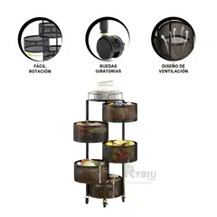 RYBIU IMPORT - Repisa Moderna de 5 N iveles Color Negro Y+Post-it Adhesivos