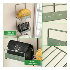 GENERICO - Repisa para Carteras en Verde Y+Ligas de Regalo