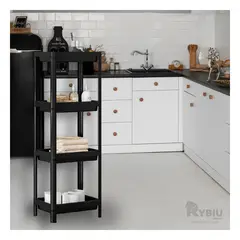 RYBIU IMPORT - Estante Esquinero de Plastico Color Negro Y+Papel de Regalo