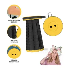 RYBIU IMPORT - Banco Retractil de 1 Seguro en Tono Amarillo Y+Gift Stickers